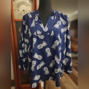 Loft blouse, Size LP, navy